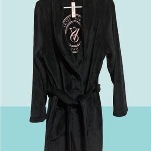 Victoria's Secret Black Plush Robe